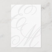 Elegant Ivory White Monogram Wedding Details Begleitkarte (Rückseite)