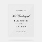 Elegant Ivory White Monogram Wedding Welcome Acrylschild (Vorderseite)