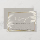 Elegant Ivory White Pampas Grass Allison1 RSVP Karte (Vorne/Hinten)