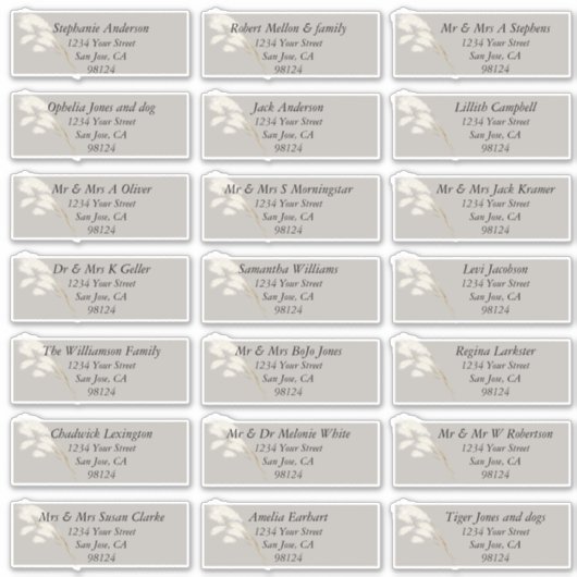 Elegant Ivory White Pampas Grass Aufkleber (Vorderseite)