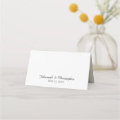 Elegant Ivory White Rose Hochzeitstil Platzkarte (Rückseite)