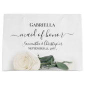 Elegant Ivory White Rose Maid of Honor Wedding Große Geschenktüte (Vorderseite)