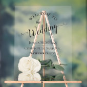 Elegant Ivory White Rose Romantic Wedding Welcome Acrylschild (Neutral)