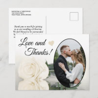 Elegant Ivory White Rose Wedding Liebe & Danke