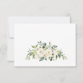 Elegant Ivory White Roses Eucalyptus Wedding RSVP Karte (Rückseite)