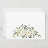 Elegant Ivory White Roses Greenery FOTO Wedding Save The Date (Rückseite)