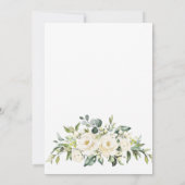 Elegant Ivory White Roses Grüne Hochzeit Save The Date (Rückseite)