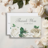 Elegant Ivory White Roses Wedding Vielen Dank Dankeskarte