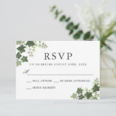 Elegant Ivy and Fern Wedding RSVP (Stehend Vorderseite)