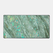 Elegant Jade Green Glitzer Holographic Opal Marble Schreibtischunterlage (Vorderseite)