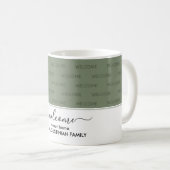 Elegant Jade Green WICOME FÜR UNSEREN ZUHAUSE Gast Kaffeetasse (VorderseiteRechts)