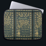 Elegant Jane Austen Pride and Prejudice Book Cover<br><div class="desc">Personalisiertes Geschenk für einen Jane Austen-Fan mit einem Foto von Pride und Prejudice Buchcover,  dunkelgrün mit einem Imitat vergoldeten Pfau.</div>