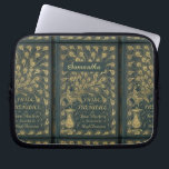 Elegant Jane Austen Pride and Prejudice Book Cover<br><div class="desc">Personalisiertes Geschenk für einen Jane Austen-Fan mit einem Foto von Pride und Prejudice Buchcover,  dunkelgrün mit einem Imitat vergoldeten Pfau.</div>