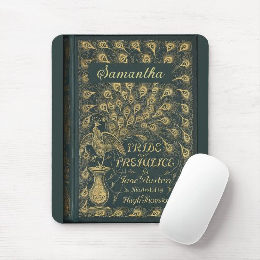 Elegant Jane Austen Pride and Prejudice Book Cover Mousepad (Mit Mouse)