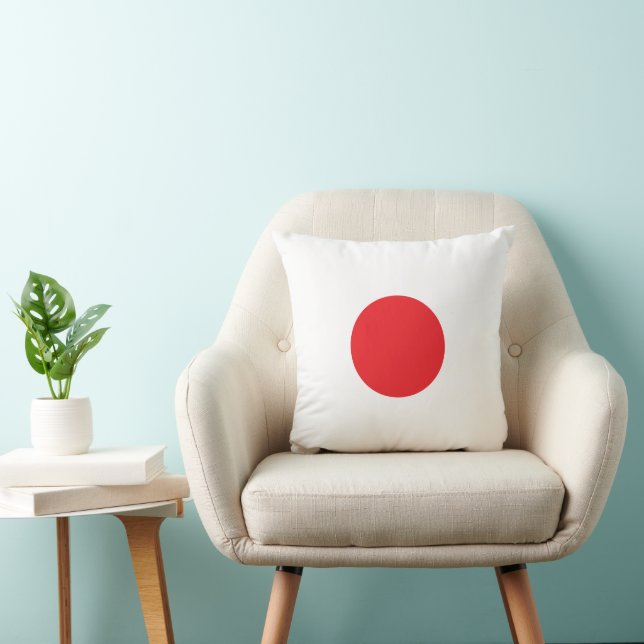 Elegant Japan Flag Inspired Minimal Throw Pillow Kissen (Stuhl )