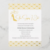 Elegant Japanese Bridal Shower Folie Einladungspostkarte (Vorderseite)