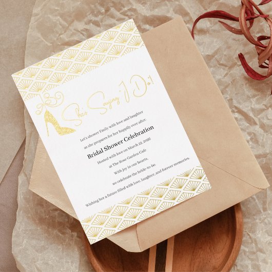 Elegant Japanese Bridal Shower Folieneinladung