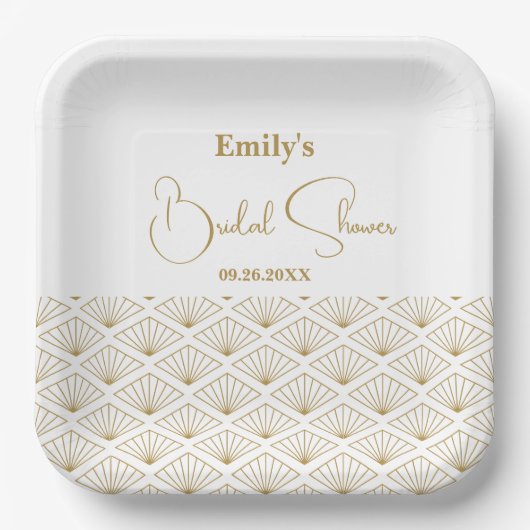 Elegant Japanese Bridal Shower Pappteller (Vorderseite)