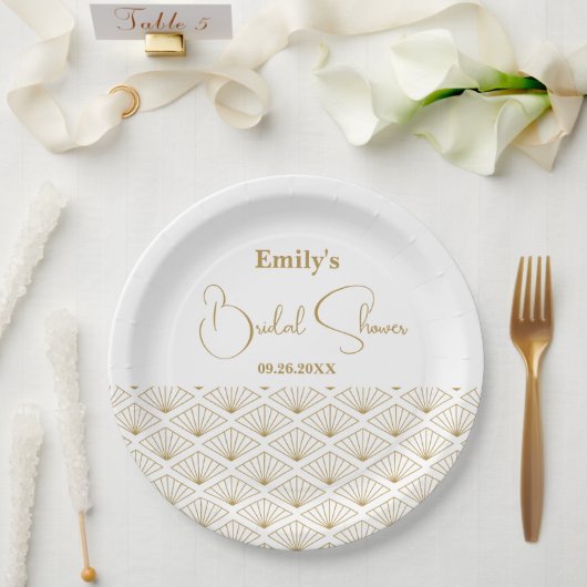 Elegant Japanese Bridal Shower Pappteller (Hochzeit)