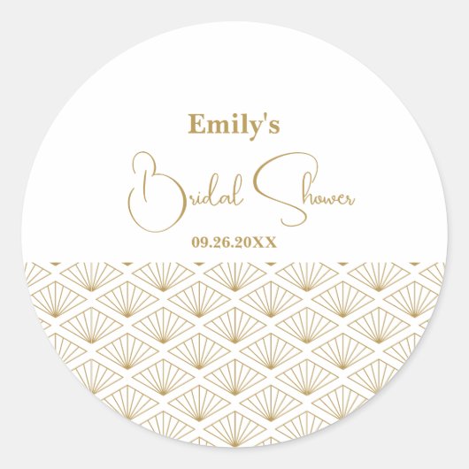 Elegant Japanese Bridal Shower Runder Aufkleber (Vorderseite)