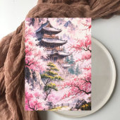 Elegant Japanese Cherry Blossom & Castle Wedding I Einladung