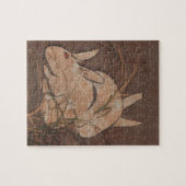 Elegant Japanese Edo Period Rabbits Jigsaw Puzzle (Horizontal)