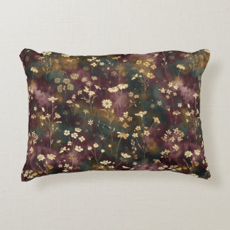 Elegant Japanese Floral – Moody Plum & Teal  Dekokissen