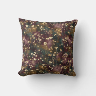 Elegant Japanese Floral – Moody Plum & Teal  Kissen