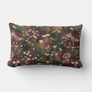 Elegant Japanese Floral – Moody Plum & Teal  Lendenkissen