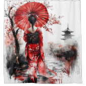 Elegant Japanese Geisha Girl | Duschvorhang (Vorderseite)