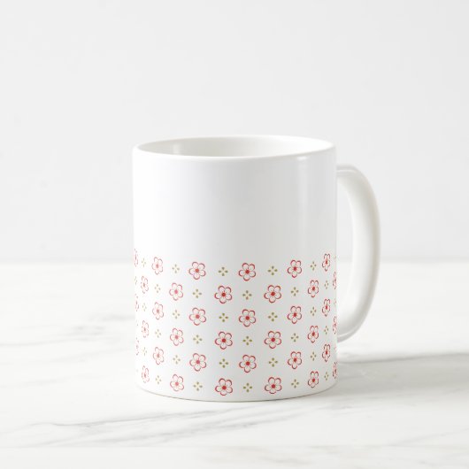 Elegant Japanese Plum Blossom  Kaffeetasse (VorderseiteRechts)