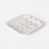 Elegant Japanese Plum Blossom Pappteller (Gewinkelt)