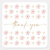 Elegant Japanese Plum Blossom  Quadratischer Aufkleber (Vorderseite)