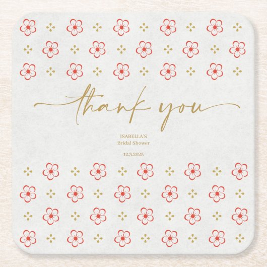 Elegant Japanese Plum Blossom Rechteckiger Pappuntersetzer (Vorderseite)