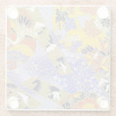 Elegant Japanese Washi Origami Lucky Cranes Glasuntersetzer (Rückseite)