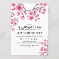Elegant Japanisch Cherry Blossom Floral Quinceañer