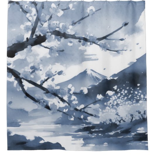 Elegant, japanisch duschvorhang (Vorderseite)