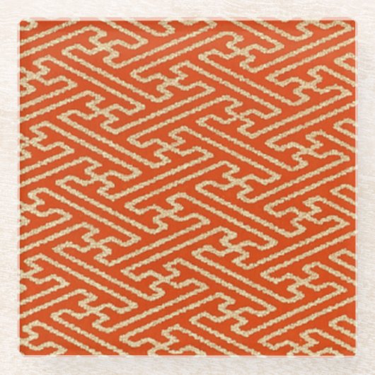 Elegant Japanisch Washi Origami Geometric Glasuntersetzer (Vorderseite)