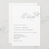 Elegant Jasmine Branch Wedding Einladung (Vorne/Hinten)
