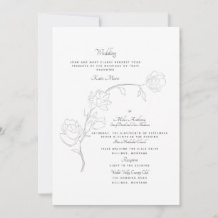 Elegant Jasmine White Two Venue Einladung