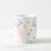 Elegant Jellyfish & Ocean Elements Pattern Mug Kaffeetasse (Mittel)