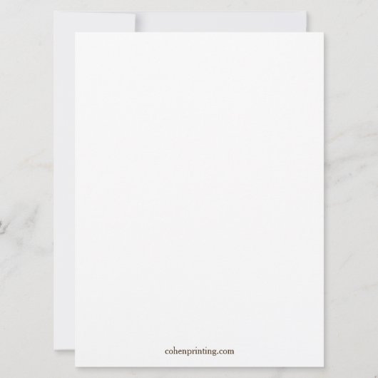 Elegant-Jerusalem-Grenze - jüdische Einladung (Rückseite)