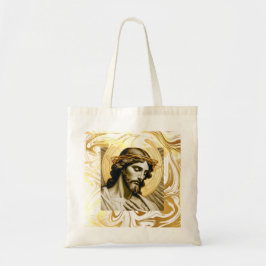 Elegant Jesus White und Gold Glaube Inspiriert Tragetasche