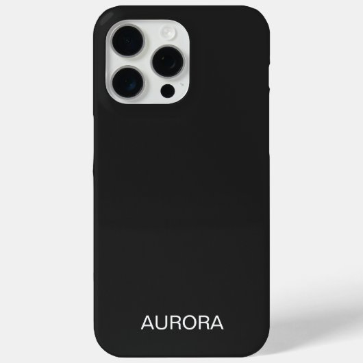 Elegant Jet Black Personalisiert Name - Case-Mate iPhone Hülle (Rückseite)