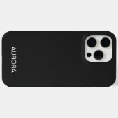 Elegant Jet Black Personalisiert Name - Case-Mate iPhone Hülle (Rückseite (Horizontal))