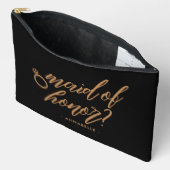 Elegant Jet Black Trauzeugin Geschenk Personalisie Zubehörtasche (Offen)