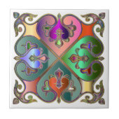 Elegant Jewel-Tone Arabesque Abstrakt Personalisie Fliese (Vorderseite)