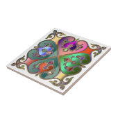 Elegant Jewel-Tone Arabesque Abstrakt Personalisie Fliese (Seite)