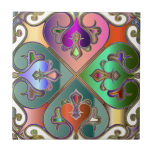 Elegant Jewel-Tone Arabesque Abstrakt Personalisie Fliese