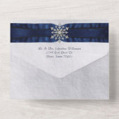 Elegant Jeweled Snowflake All In One Einladung (Rückseite)